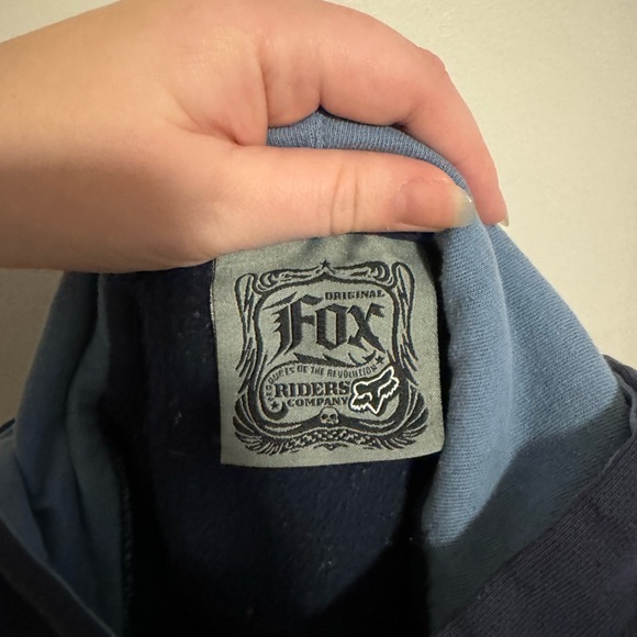 ⭐️3for10⭐️ VINTAGE FOX racing Youth M Boys Hoodie Navy Logo Graphic Embroidered - Picture 5 of 14